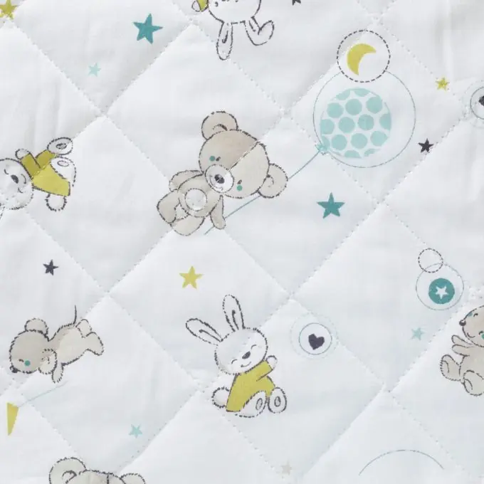 Neue Ware Bifaces Teddy & Punkte Gesteppter Stoff 150cm Breit