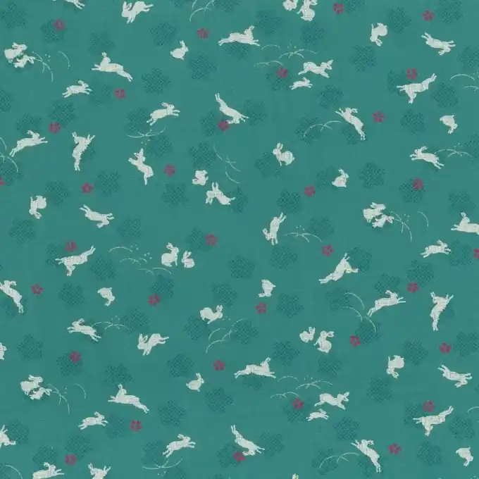 Baumwollstoff Türkis mit Hasenmotiv – 110 cm Breite Schnäppchen