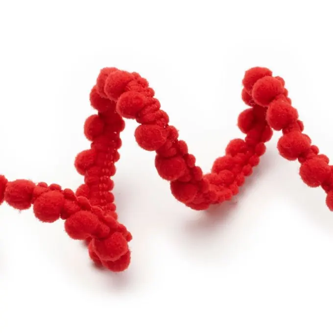 Mini Pompons Band Rot 5mm Breite Angebot