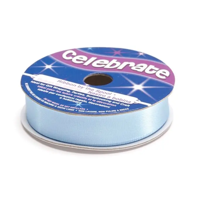 Satinbandspule, himmelblau, 13 mm Sonderaktion