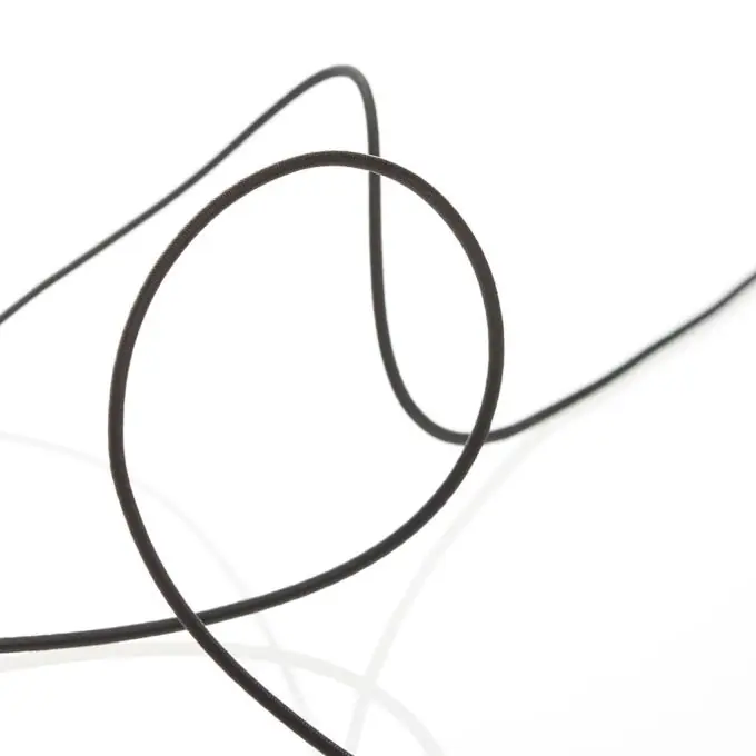 Elastische Kordel, 2 mm, schwarz Handgefertigt