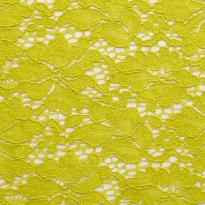 Heißes Angebot Gelbe Spitze mit Blumenmuster, 150 cm Breite