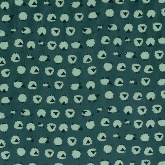 Bedruckter Samtstoff Schafe 145 cm Breite Premium