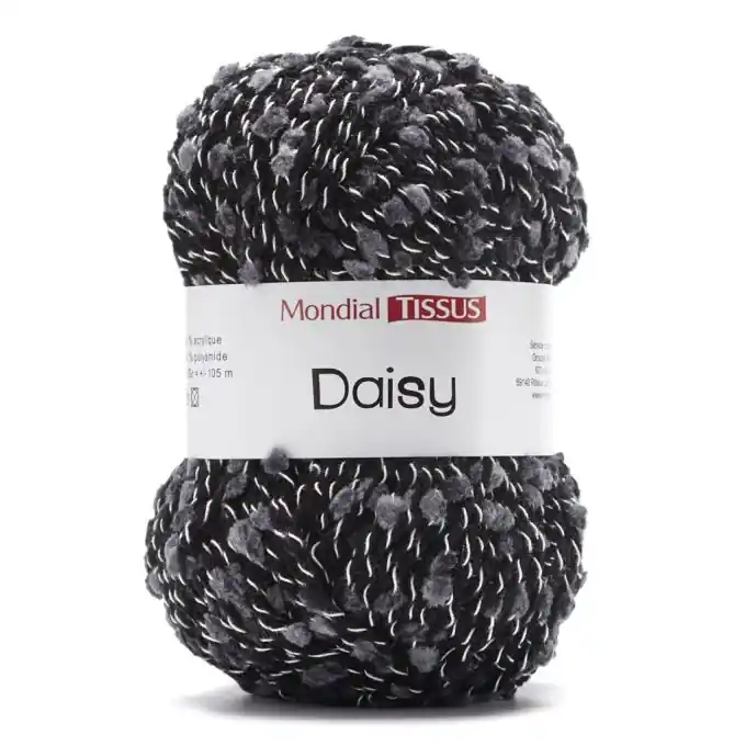 Saisonangebot Schwarzes Strickgarn Daisy, 105 m