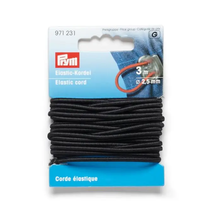 Saisonangebot Elastische Kordel, 2,5 mm, schwarz