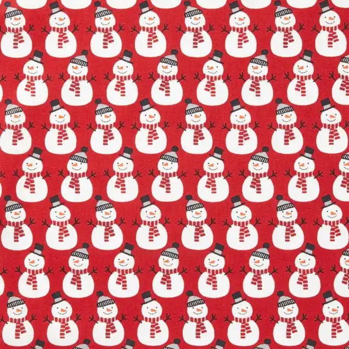 Kostenloser Rückversand Baumwollstoff Weihnachten Schneemann