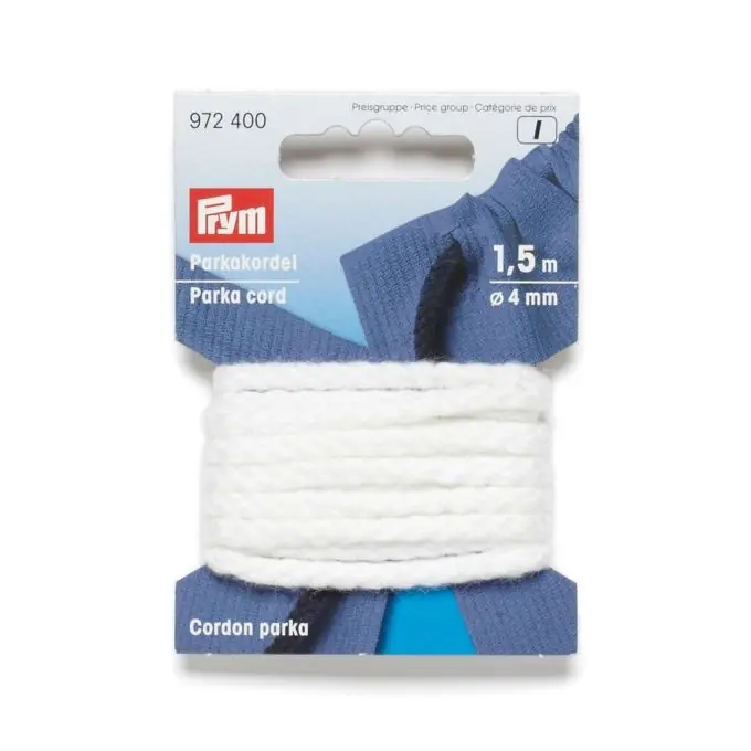 Neue Kollektion Kordel für Parka, weiß