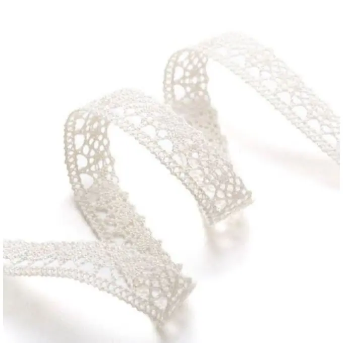 Geprüft Spitzenband 12 mm, naturfarben