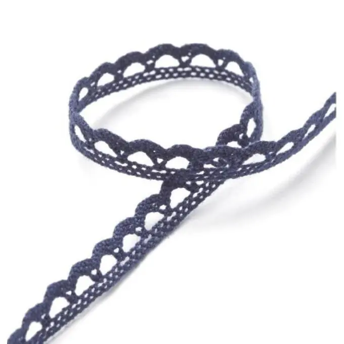 Mengenrabatt Dünnes Spitzenband 10 mm, marineblau