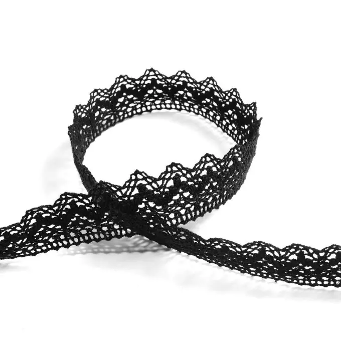 Spitzenband 25 mm, schwarz Markenware