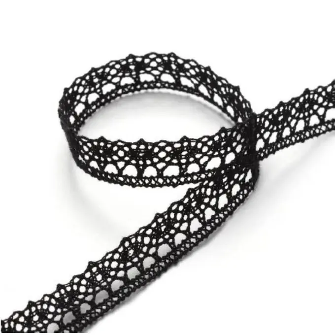 Spitzenband 12 mm, schwarz Top-Qualität