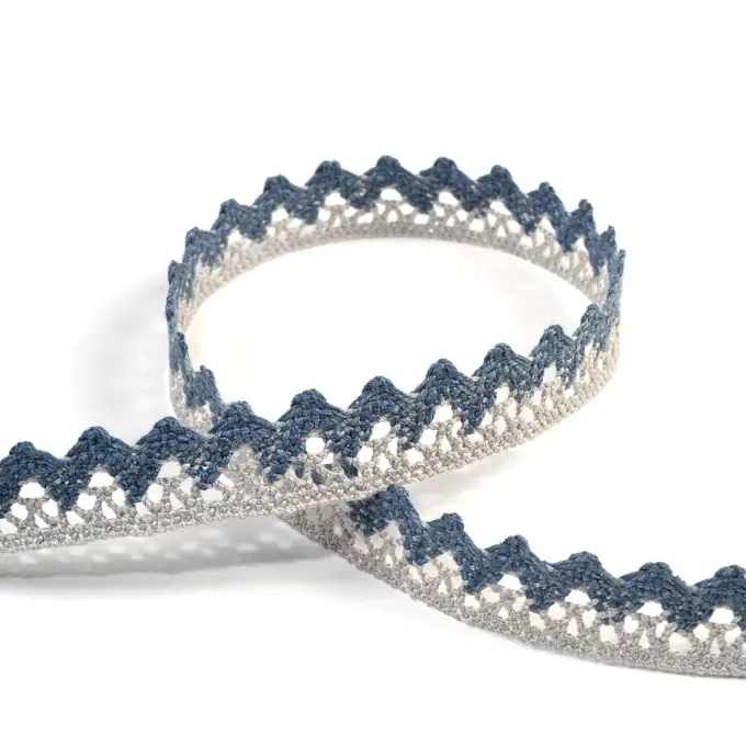 Spitzenband 15 mm, grau und blau Preis Gesenkt