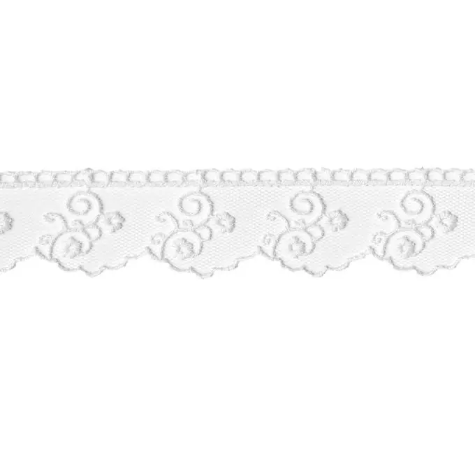 Super-Preis Dünnes Spitzenband 25 mm, weiß