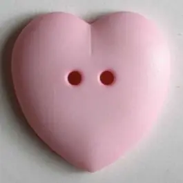 hübscher Herzknopf, rundlich gewölbte Form, 2-Loch – Größe: 23mm – Farbe: pink Meistverkauft