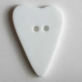 Must-Have Herzknopf, asymmetrische Form, 2-Loch – Größe: 15mm – Farbe: weiß