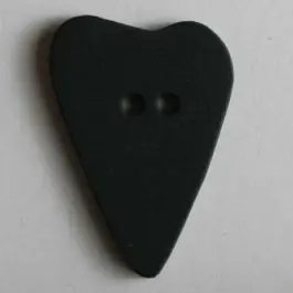 Preiswert Herzknopf, asymmetrische Form, 2-Loch – Größe: 15mm – Farbe: schwarz
