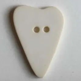 Super-Preis Herzknopf, asymmetrische Form, 2-Loch – Größe: 15mm – Farbe: beige
