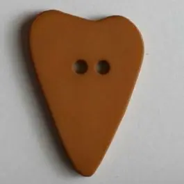 Herzknopf, asymmetrische Form, 2-Loch – Größe: 15mm – Farbe: braun Finale Aktion