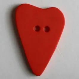 Herzknopf, asymmetrische Form, 2-Loch – Größe: 15mm – Farbe: rot Schnäppchen