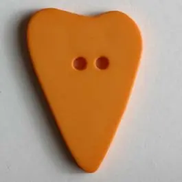 Original Herzknopf, asymmetrische Form, 2-Loch – Größe: 28mm – Farbe: orange
