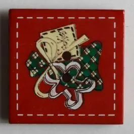 Meistverkauft Weihnachtsknopf quadratisch mit Geschenk bemalt – Größe: 25mm – Farbe: rot