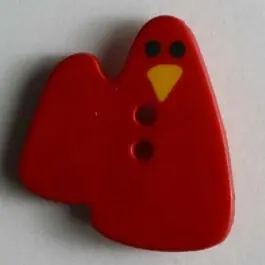 Exklusiv Kinderknopf erschreckendes Gespenst – Größe: 20mm – Farbe: rot
