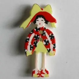 Kinderknopf singendes Blumenmädchen – Größe: 32mm – Farbe: weiß Preisreduziert