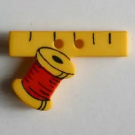Kostenloser Versand Kinderknopf Maßband und Nähfaden – Größe: 25mm – Farbe: gelb