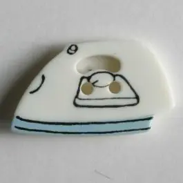 Mega-Angebot Kinderknopf in Form eines Bügeleisens – Größe: 25mm – Farbe: weiß