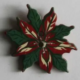 Kostenfreie Lieferung Weihnachtsknopf Weihnachtsstern – Größe: 25mm – Farbe: rot