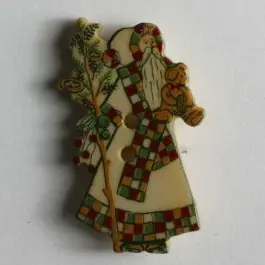 Schnäppchen Weihnachtsknopf Nikolaus – Größe: 25mm – Farbe: beige