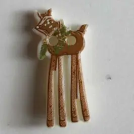 Weihnachtsknopf Hirsch mit langen Beinen – Größe: 20mm – Farbe: braun Bestseller