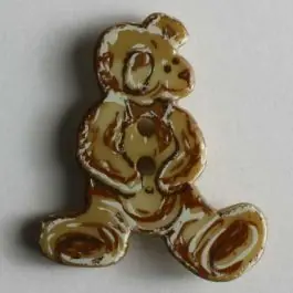 Heißes Angebot Kinderknopf kleiner sitzender Bär – Größe: 25mm – Farbe: beige