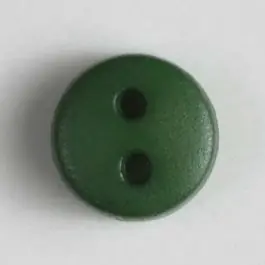 winziger Puppenknopf mit 2 Löchern – Größe: 6mm – Farbe: grün Echt