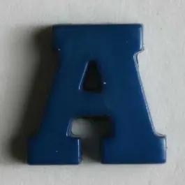 Buchstabenknopf A – Größe: 11mm – Farbe: blau Versand Am Gleichen Tag