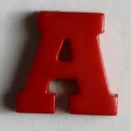 Kostenfreie Lieferung Buchstabenknopf A – Größe: 11mm – Farbe: rot