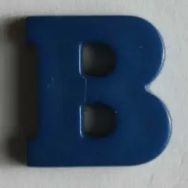 Buchstabenknopf B – Größe: 11mm – Farbe: blau Neu