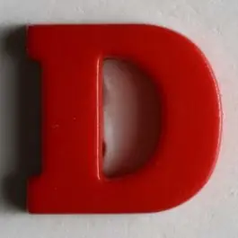 Kostenloser Versand Buchstabenknopf D – Größe: 11mm – Farbe: rot