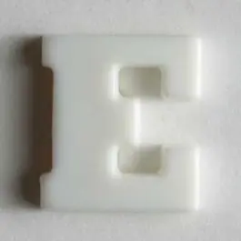 Buchstabenknopf E – Größe: 11mm – Farbe: weiß Neu Im Sortiment