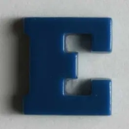 Sichere Zahlung Buchstabenknopf E – Größe: 11mm – Farbe: blau