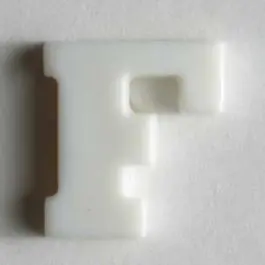 Buchstabenknopf F – Größe: 11mm – Farbe: weiß Begrenztes Angebot