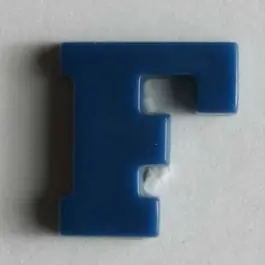Sonderangebot Buchstabenknopf F – Größe: 11mm – Farbe: blau