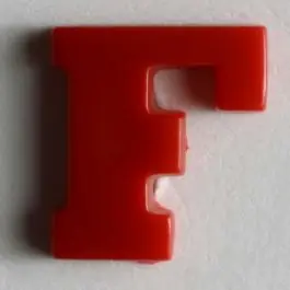 Billig Buchstabenknopf F – Größe: 11mm – Farbe: rot