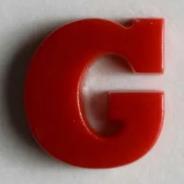 Expressversand Buchstabenknopf G – Größe: 11mm – Farbe: rot