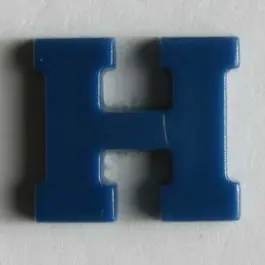 Buchstabenknopf H – Größe: 11mm – Farbe: blau Bestpreis