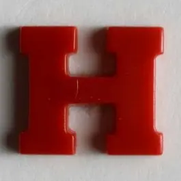 Buchstabenknopf H – Größe: 11mm – Farbe: rot Markenware