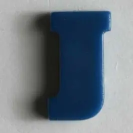 Top-Preis Buchstabenknopf J – Größe: 11mm – Farbe: blau