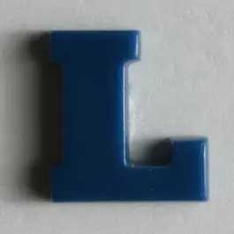 Billig Buchstabenknopf L – Größe: 11mm – Farbe: blau