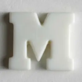 Buchstabenknopf M – Größe: 11mm – Farbe: weiß Neue Kollektion