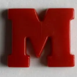 Buchstabenknopf M – Größe: 11mm – Farbe: rot Im Trend